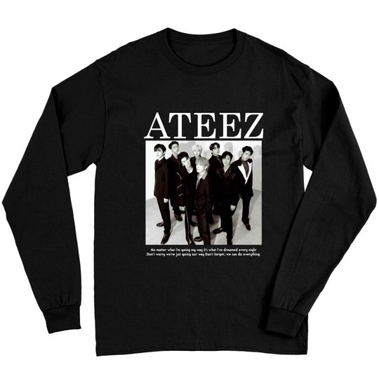 ATEEZ Vintage Long Sleeves Tee Merch, Ateez The Fellowship Tour 2022 Kpop Inspired Merch Graphic Long Sleeves
