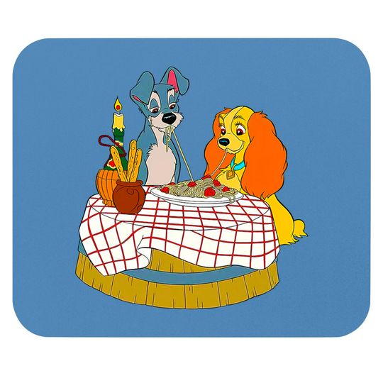 Disney Lady and Tramp Bella Notte Spaghetti Mouse Pads