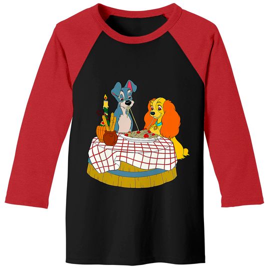 Disney Lady and Tramp Bella Notte Spaghetti Baseball Tees