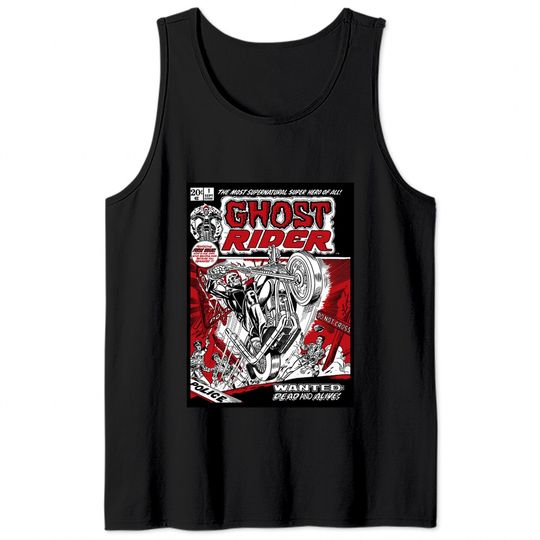 Marvel Ghost Rider Comic Book Cover Print Tank Tops