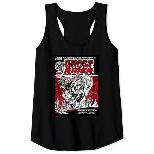 Marvel Ghost Rider Comic Book Cover Print Tank Tops