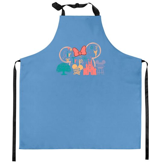 Disney Girls Trip 2022 Kitchen Apron, Retro Disney Trip Kitchen Aprons