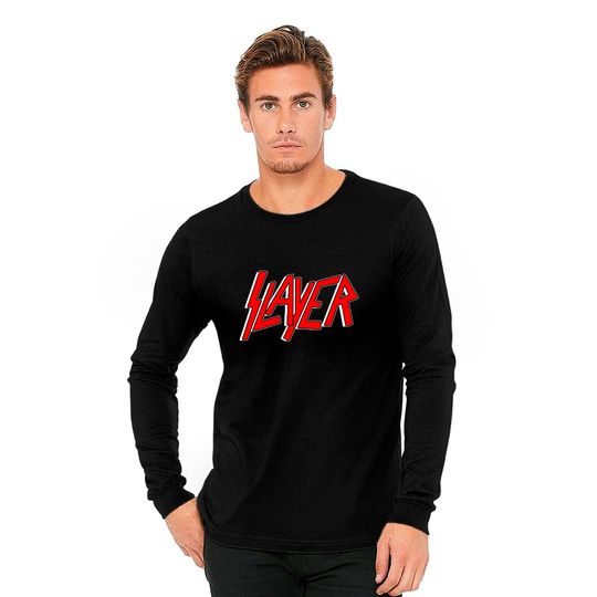 Slayer Red Logo Tom Araya Thrash Metal Official Tee Long Sleeves