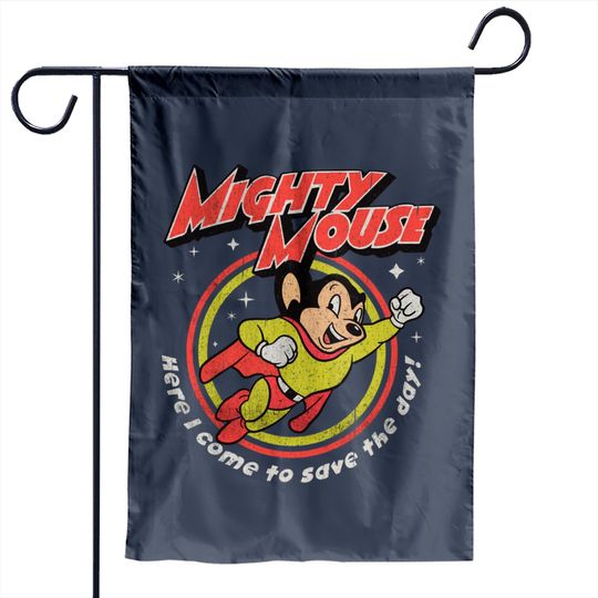 Mighty Mouse Worn - Mighty Mouse - Garden Flags