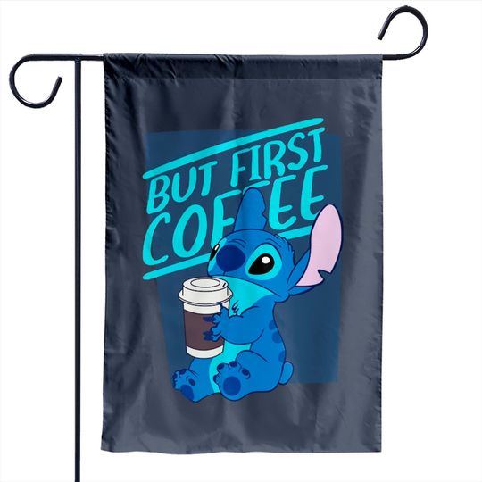But First Coffee Stitch Garden Flags, Disney Garden Flags
