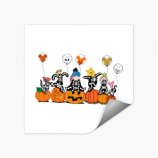 Winnie The Pooh Halloween Sticker, Disney Pumpkin Sticker, Disney Halloween Stickers