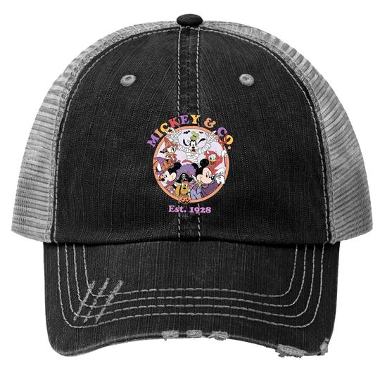 Discover Mickey And Co Vintage Disney Halloween Trucker Hats, Disney Halloween Retro