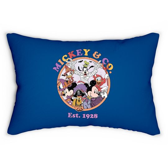 Mickey And Co Vintage Disney Halloween Lumbar Pillows, Disney Halloween Retro