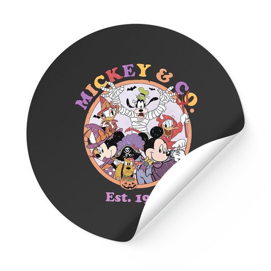 Mickey And Co Vintage Disney Halloween Stickers, Disney Halloween Retro