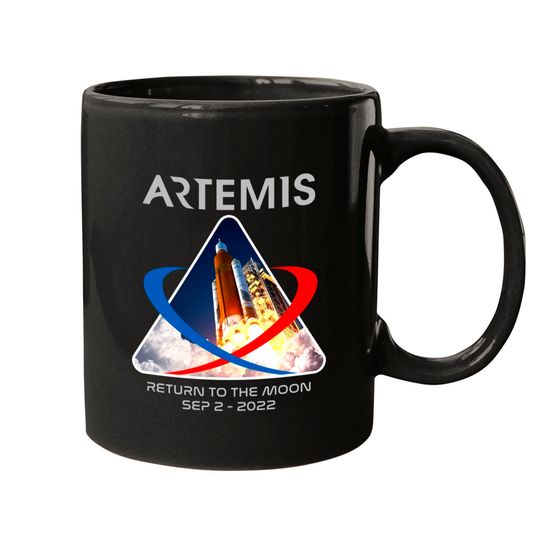 NASA Artemis 1 Launch Adult Black Mugs