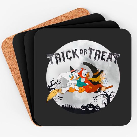 Disney Halloween Ducktales Witch Huey Dewey and Louie Trick Or Treat Hallowen Matching Coasters