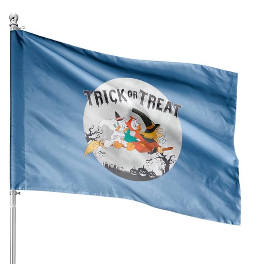 Disney Halloween Ducktales Witch Huey Dewey and Louie Trick Or Treat Hallowen Matching House Flags