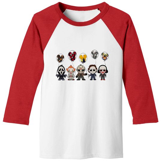 Disney Horror Character Balloons Halloween Baseball Tees