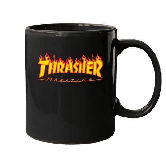 Vintage 2000s Thrasher Magazine Flames White Mugs