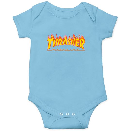 Vintage 2000s Thrasher Magazine Flames White Onesies