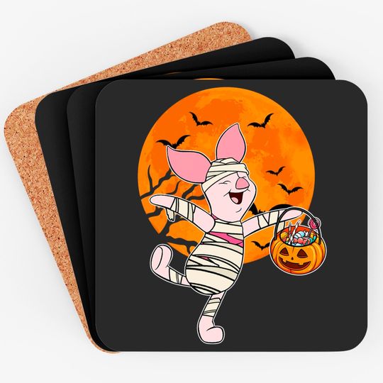 Disney Piglet Mummy Pumpkin Winnie the Pooh Halloween Coasters