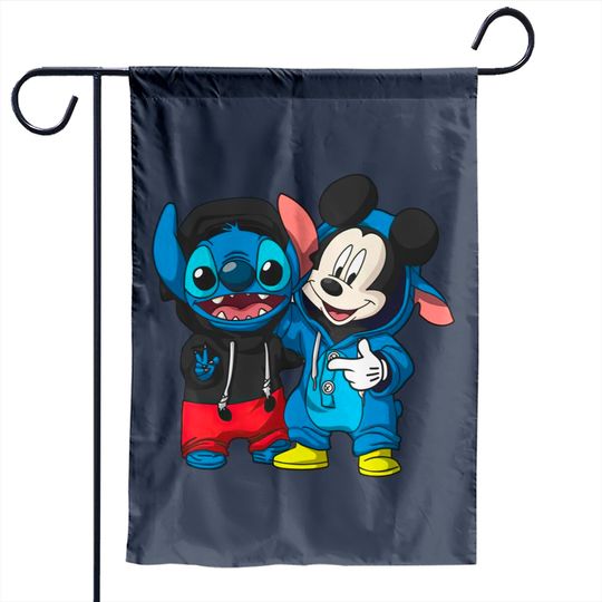 Stitch and Mickey Friends Disney Garden Flags
