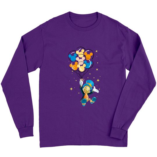 Jiminy Cricket Long Sleeves, Cricket Talking, Disney Cricket Long Sleeves, Mickey Balloon Long Sleeves
