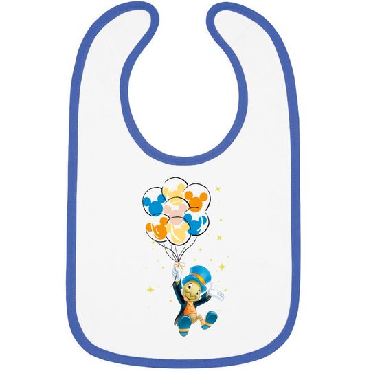 Jiminy Cricket Bibs, Cricket Talking, Disney Cricket Bibs, Mickey Balloon Bibs
