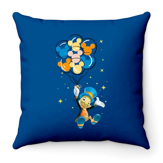 Jiminy Cricket Throw Pillows, Cricket Talking, Disney Cricket Throw Pillows, Mickey Balloon Throw Pillows