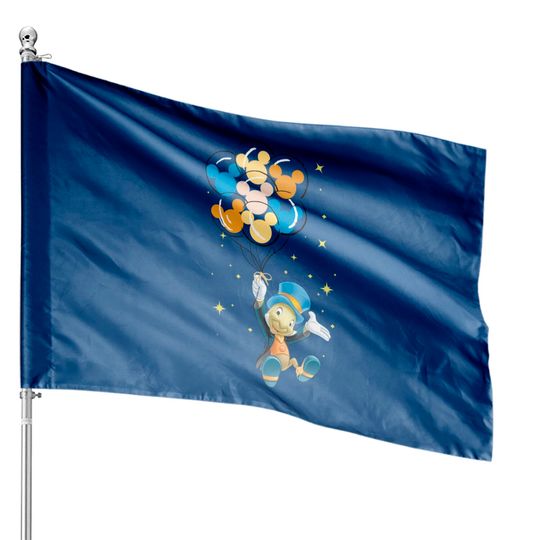 Jiminy Cricket House Flags, Cricket Talking, Disney Cricket House Flags, Mickey Balloon House Flags