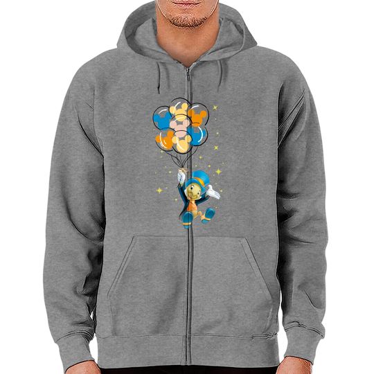 Jiminy Cricket Zip Hoodies, Cricket Talking, Disney Cricket Zip Hoodies, Mickey Balloon Zip Hoodies