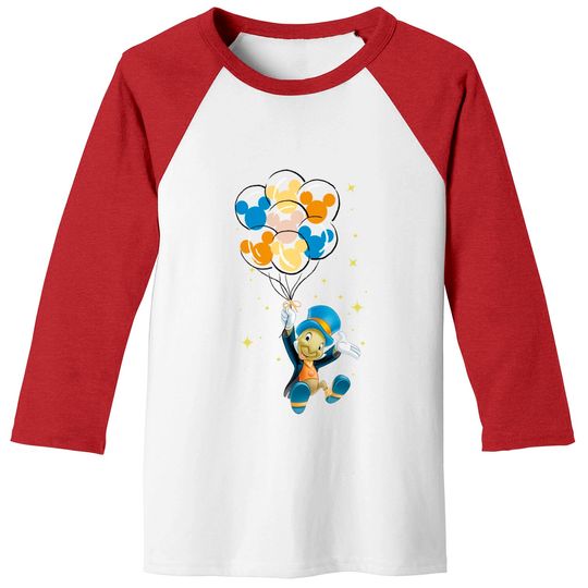Jiminy Cricket Baseball Tees, Cricket Talking, Disney Cricket Baseball Tees, Mickey Balloon Baseball Tees