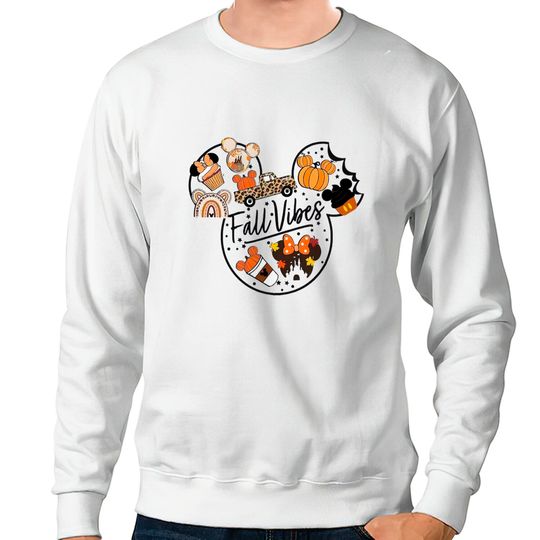 Cute Fall Disney Mickey Sweatshirts, Fall Vibes Sweatshirts, Fall Disney Vacation, Disney Halloween, Disney Fall Sweatshirts,Matching Family Sweatshirts,Disney Gift