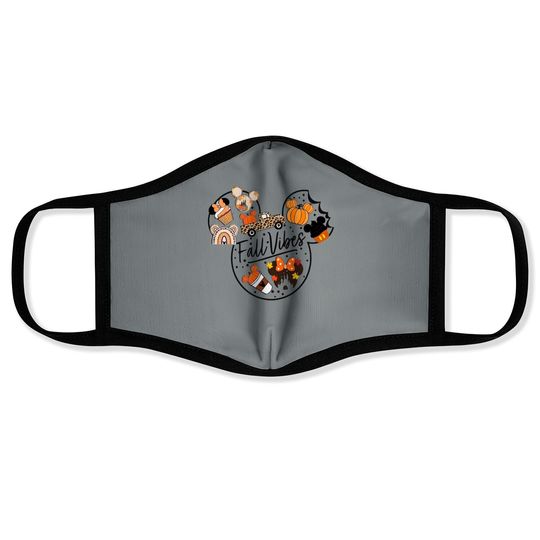 Cute Fall Disney Mickey Face Masks, Fall Vibes Face Masks, Fall Disney Vacation, Disney Halloween, Disney Fall Face Masks,Matching Family Face Masks,Disney Gift