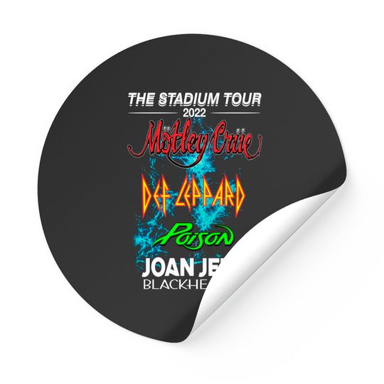 The Stadium Tour Motley Crue Def Leppard Poison Joan Jett Sticker, Motley Crue Stadium Tour 2022 Stickers