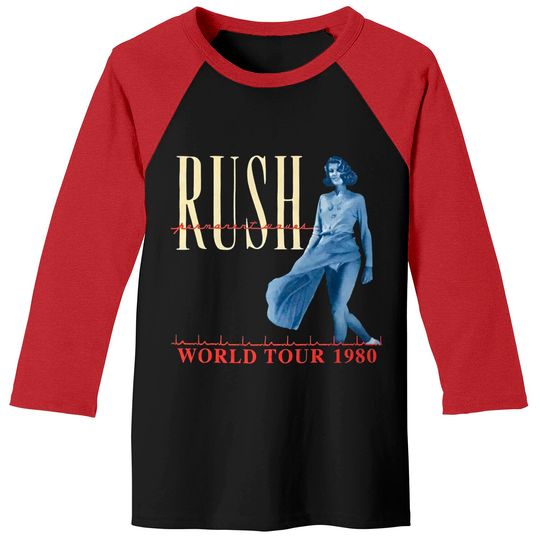 RUSH band Baseball Tees, Vintage Rush world tour 1980 Baseball Tees