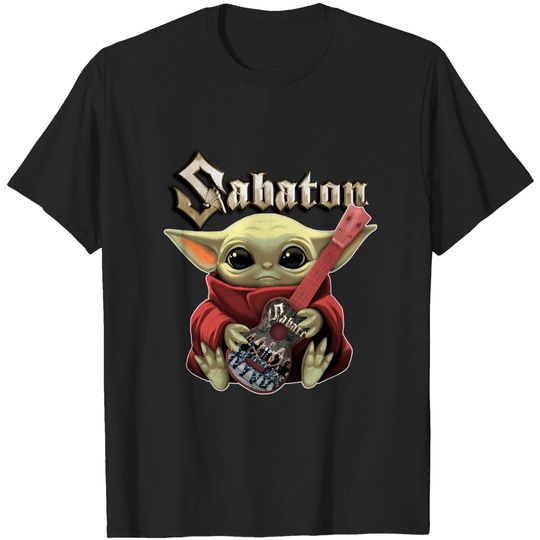 Baby Yoda Hug Sabaton Guitar, Cute Gift Shirt