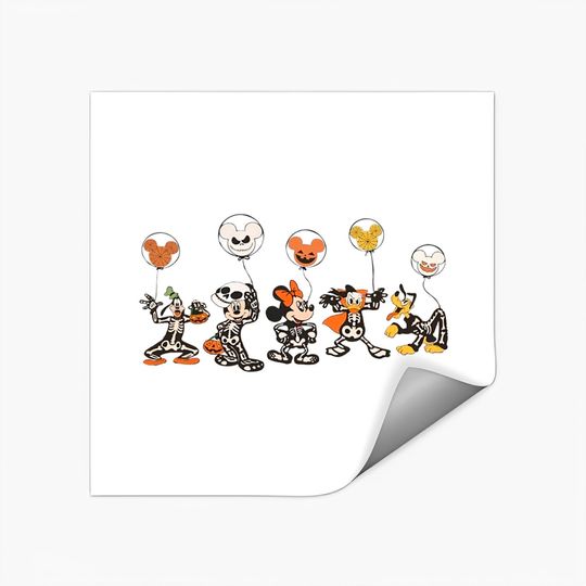 Discover Mickey Balloon Halloween Disney Skeleton Stickers