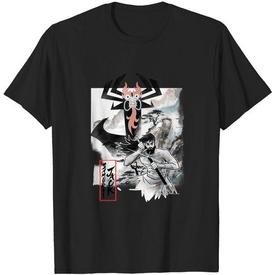CN Samurai Jack Watercolor Portrait T-Shirt T-Shirts