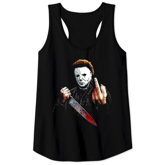 Halloween Middle Finger Michael Myers Classic Horror Tank Tops