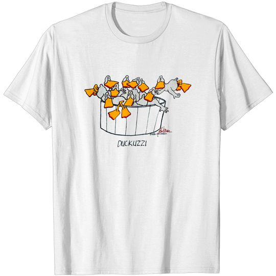 80s "Duckuzzi" Cartoon T Shirt Vintage Funny Duck Jacuzzi Animal Graphic Tee