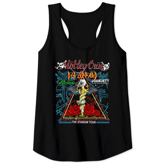 The Stadium Tour Motley Crue Def Leppard Poison Joan Jett & the Blackhearts Tank Top
