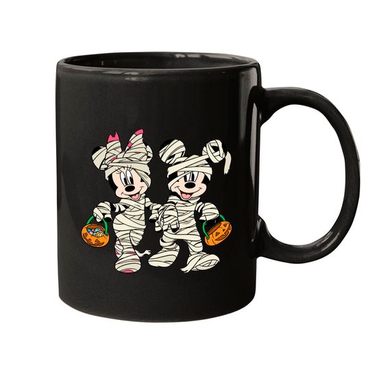 Mickey Mouse And Minnie Mouse Mummy Halloween Pumpkin Disney Unisex Gift Mugs