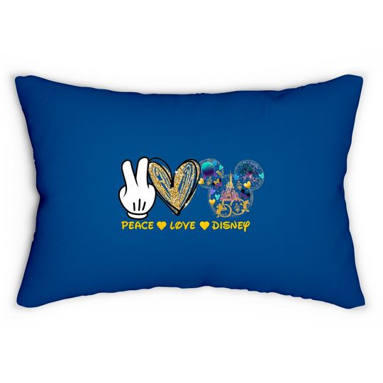 Discover Peace Love Disney, Disney Love Lumbar Pillows, Disney Peace Lumbar Pillows