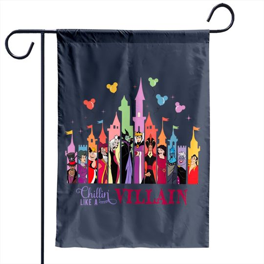 Chillin' Like A Villain Garden Flags, Disney Villain Garden Flags, Disney Halloween Garden Flags