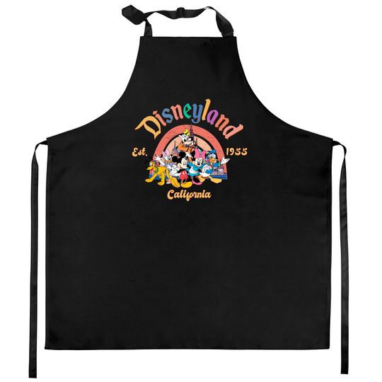 Discover Vintage Disneyland Kitchen Aprons, Disneyland Est 1955 Kitchen Aprons, Disney Kitchen Aprons, Disney World Kitchen Aprons