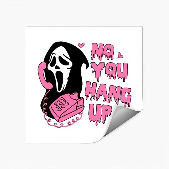 No You Hang Up Halloween Stickers, Ghostface Scream