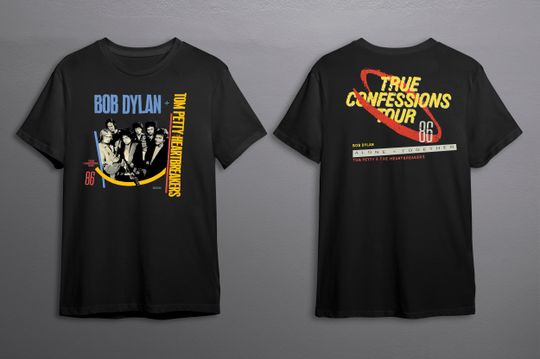 Tom Petty T-Shirt from 1986 True Confessions tour with Bob Dylan T-Shirt