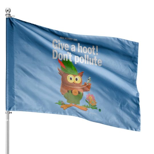 Woodsy Owl Give A Hoot 70S Distressed And Faded House Flags