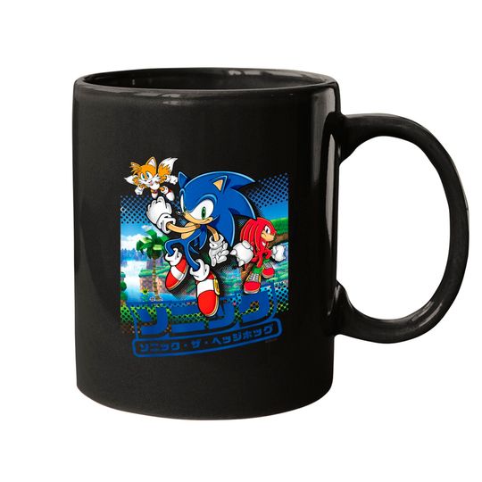 Sonic & Friends Mugs, Sonic Mug, Sonic the Hedgehog Mug, Knuckles Mug, Sonic Adventures Mug, Sonic Gift