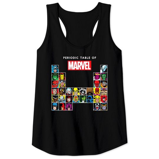Marvel Periodic Table Of Heroes & Villains Retro Tank Tops Tank Tops