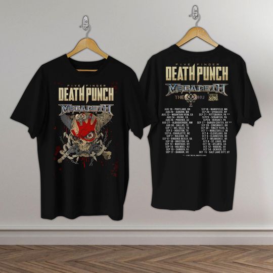 HOT TOUR Megadeth Five Finger T-shirt, Death P.unch Tour 2022 T shirt