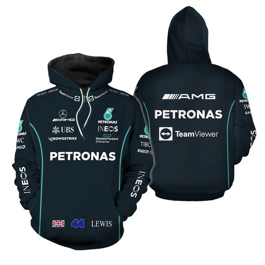 44 Lewis Hoodie 3D, Petronas Racing Team, AMG Petronas Team All Print 3D Shirt