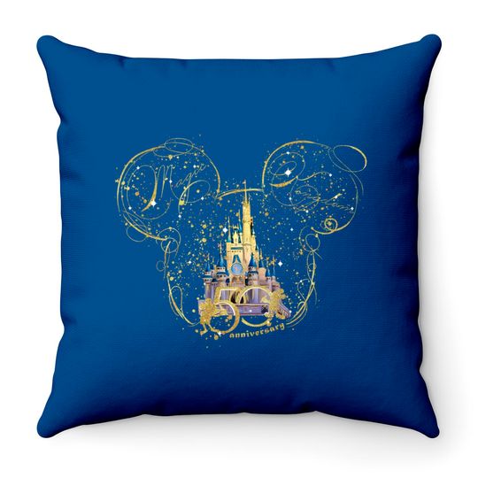 Disney 50th Anniversary Celebration Throw Pillows, Disney Vacation Throw Pillows, Disney World 50th Anniversary Throw Pillows, Disney World Throw Pillows, Disney Trip Throw Pillows