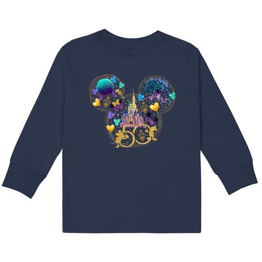 Disney 50th Anniversary Kids Long Sleeve T-Shirts, Disney World 50th Anniversary Kids Long Sleeve T-Shirts